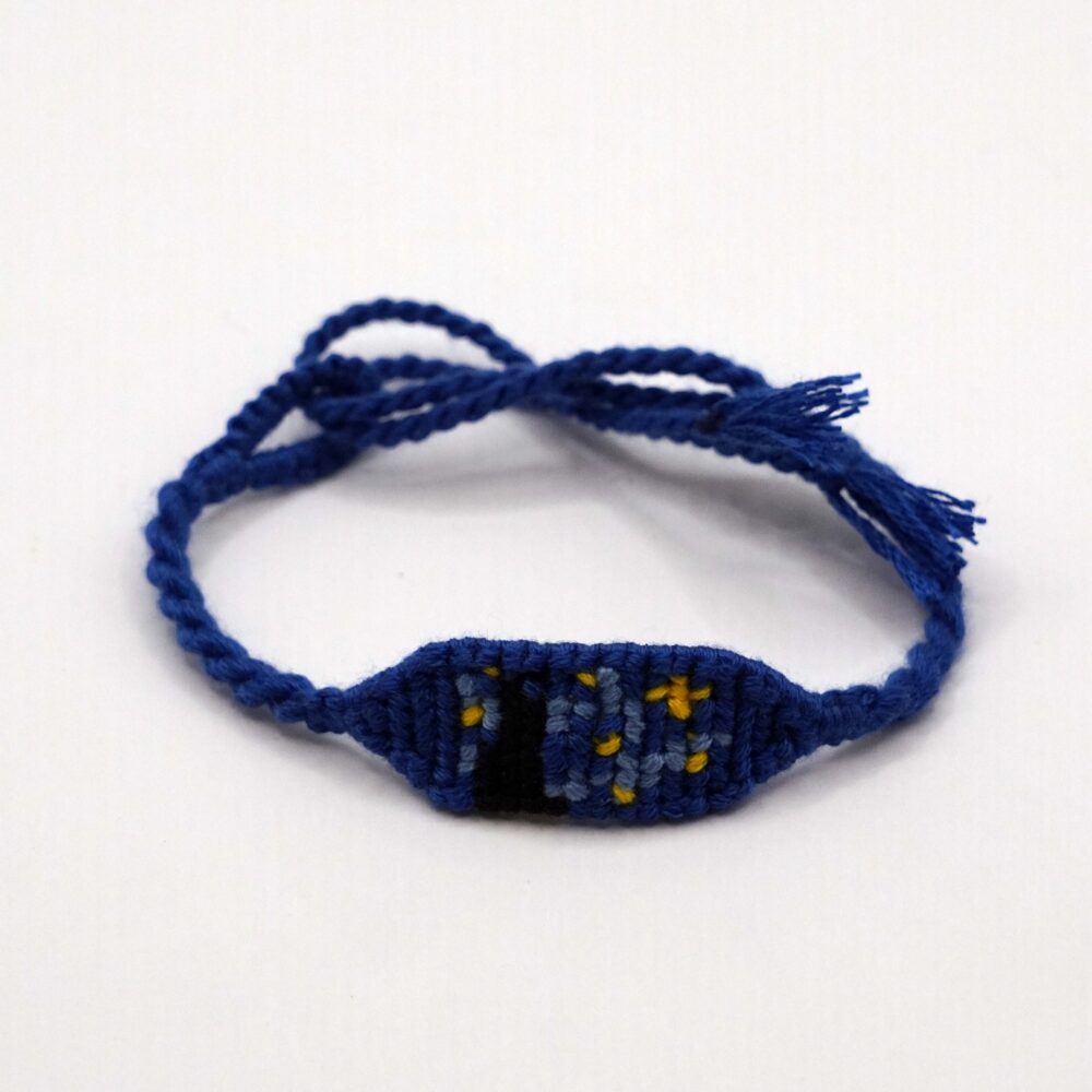 دستبند بافتنی طرح شب پرستاره