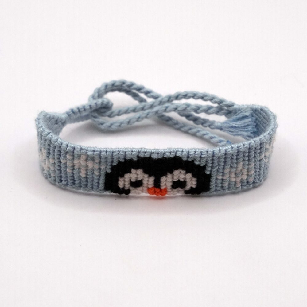 دستبند بافتنی طرح پنگوئن