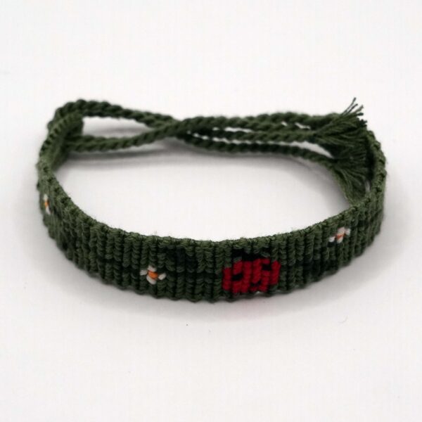 دستبند بافتنی طرح کفشدوزک