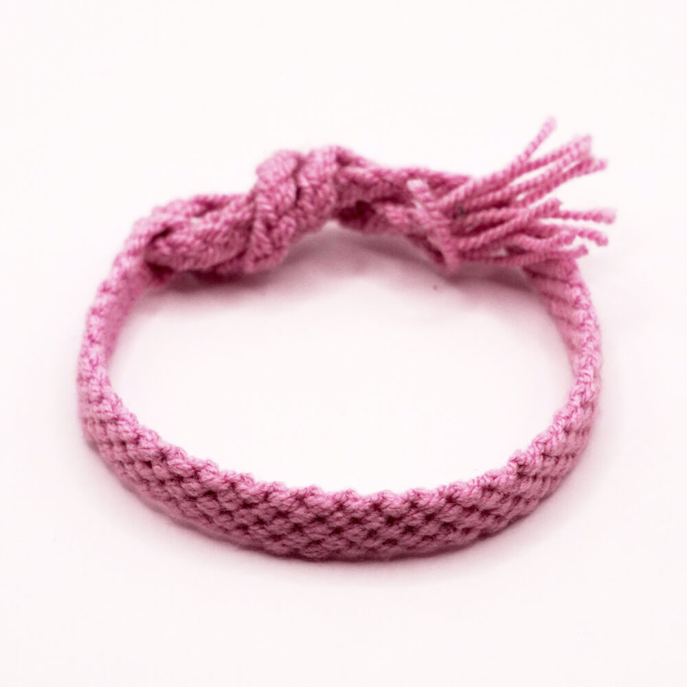 دستبند بافتنی صورتی