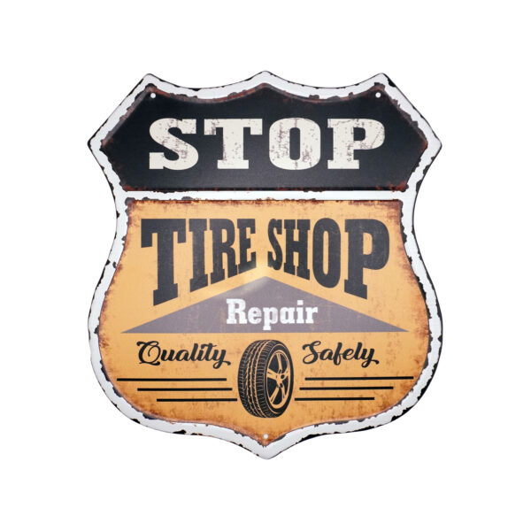 تابلو فلزی Tire Shop