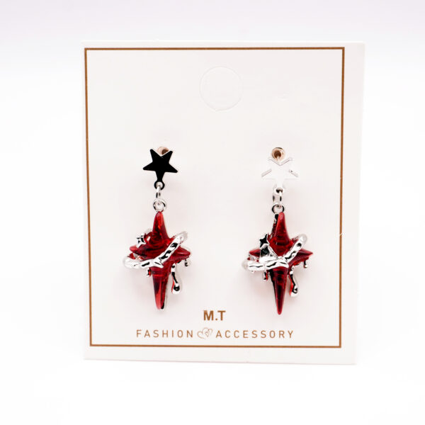 گوشواره طرح اسپارکل قرمز