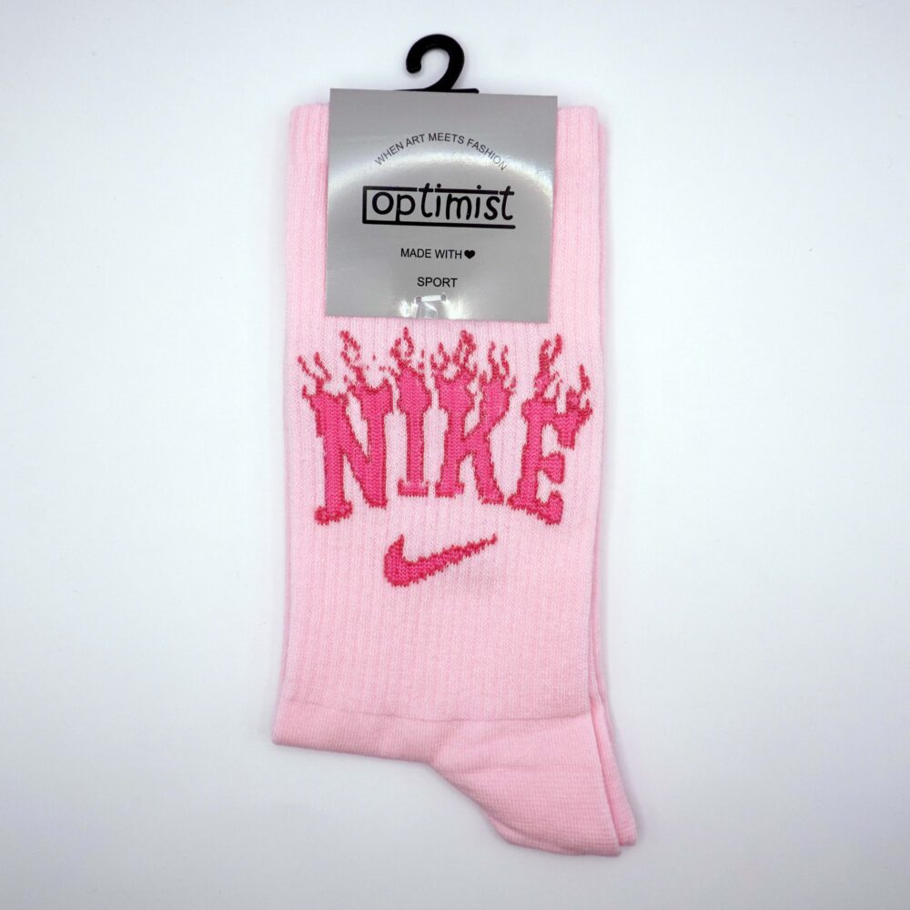 جوراب طرح Nike صورتی
