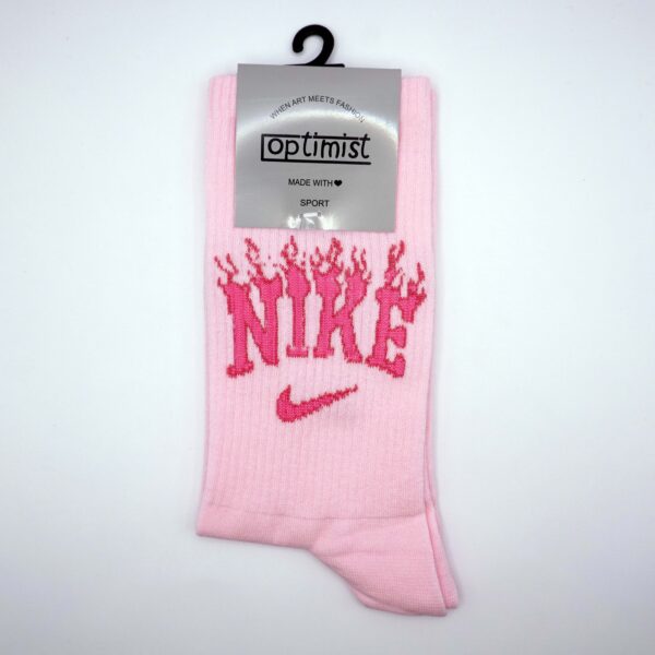جوراب طرح Nike صورتی