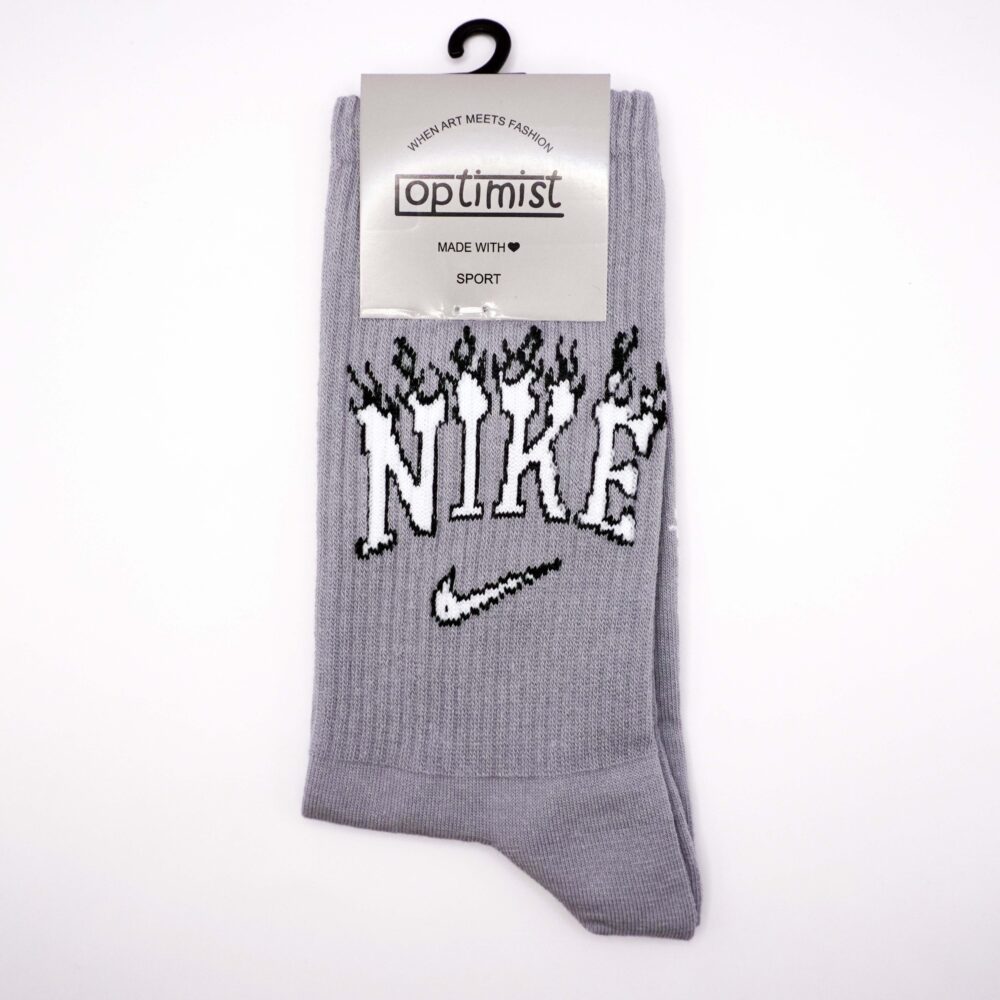 جوراب طرح Nike خاکستری