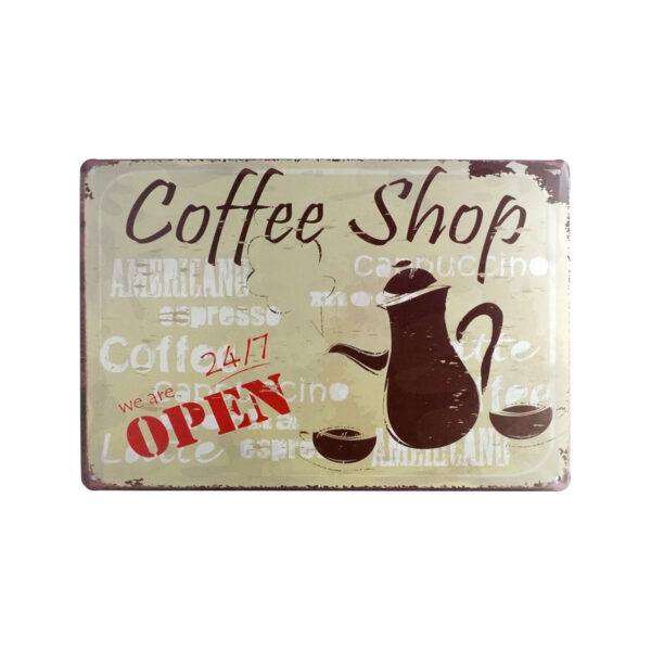تابلو فلزی Coffee Shop