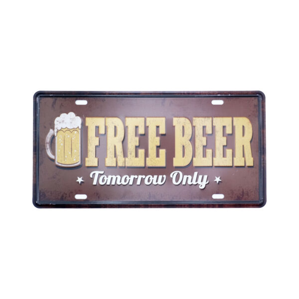 پلاک فلزی Free Beer